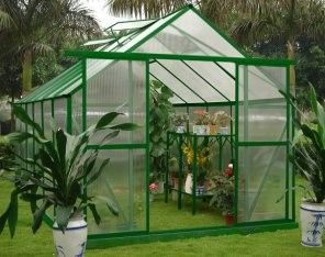 Pintu Dobel 10mm UV Twin-dinding Polycarbonate Hobby Depan Rumah kaca Kit 8 &amp;#39;X 12&amp;#39;