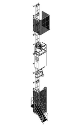 12/18/24 Penumpang Rack Dan Pinion kerekan untuk Bangunan Situs 300kg 500kg 750 kg