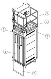 Konstruksi Bahan / People Carrier Rack Dan kerekan Pinion CH750 750 kg Tunggal Cage