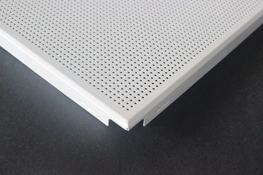 Tahan Cuaca Langit-langit Akustik Ubin Aluminium / Galvanized Steel White Coated