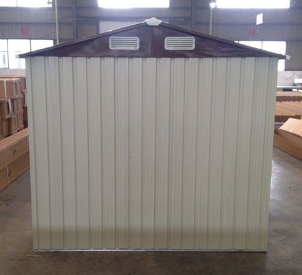 10x12 &#39;Prefab Apex Logam Penyimpanan Garden Shed Dengan Sliding Door