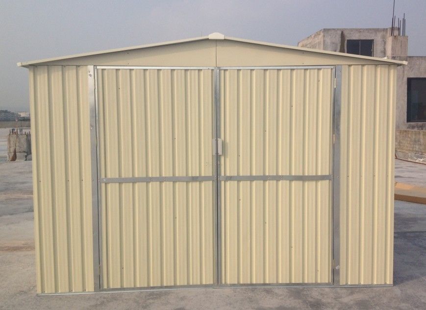 10x8 Prefab Logam Taman Shed Untuk Mobil Garage, 0.3mm Dewan Color / 0.6mm Seng Rangka Baja