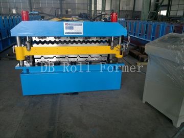 5.5kw Steel Sheet Galvanized Double Layer Roll Forming Machine untuk Corrugated Roof